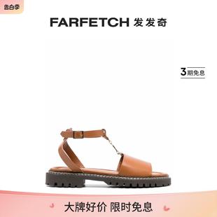 Claudie Pierlot女士logo吊饰皮质凉鞋 FARFETCH发发奇