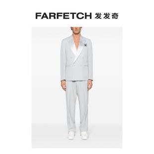 FARFETCH发发奇 侧条纹初剪羊毛西裤 White男士 Off