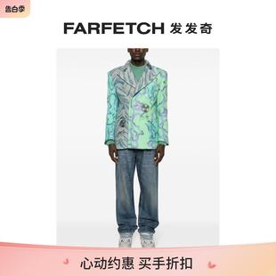 夹克FARFETCH发发奇 ERL男士 印花双排扣西装