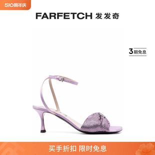 Nº21女士水钻缀饰蝴蝶结细节中跟凉鞋 FARFETCH发发奇