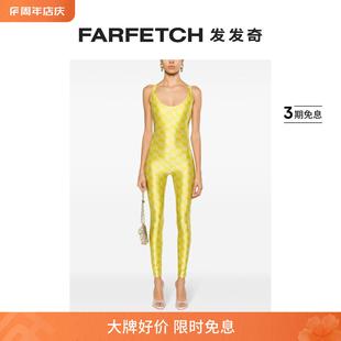 Elisabetta FARFETCH发发奇 Franchi女士logo印花紧身连体长裤