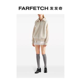 FARFETCH发发奇 Prada普拉达女士羊驼呢拉链开衫