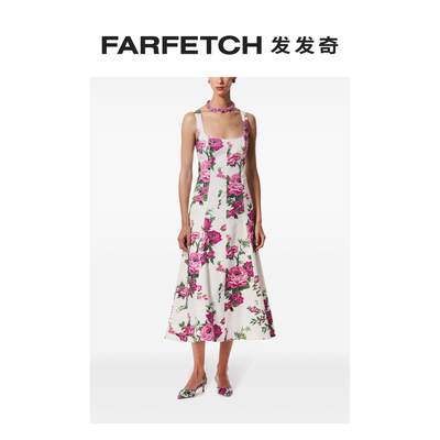 Carolina Herrera女士花卉印花无袖中长连衣裙FARFETCH发发奇