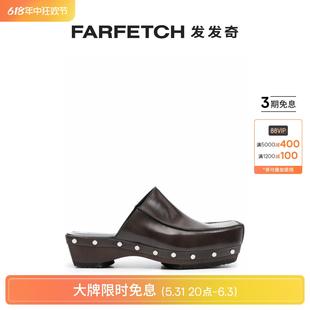 FARFETCH发发奇 铆钉缀饰皮质木屐凉鞋 Latta男士 Eckhaus