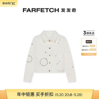 Chloe童装孔眼缀饰牛仔衬衫式夹克FARFETCH发发奇