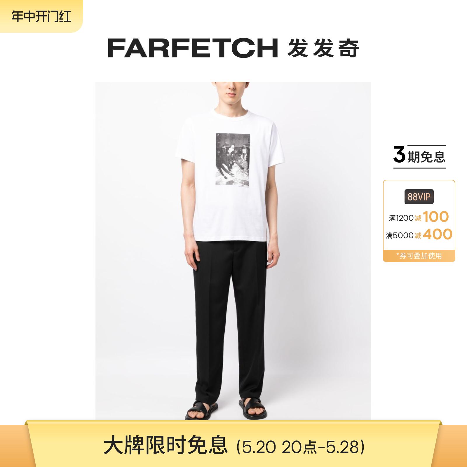 Agnes B.男士照片印花棉T恤FARFETCH发发奇