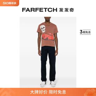 ERL男士 骷髅头印花棉T恤FARFETCH发发奇