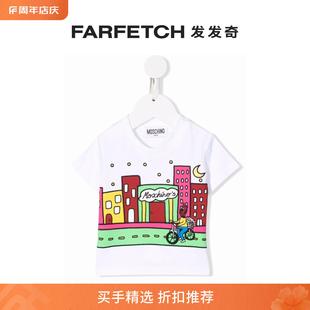 莫斯奇诺 Moschino童装 图案印花短袖 T恤FARFETCH发发奇