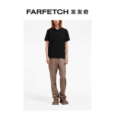 Ami Paris男女通用logo刺绣棉polo衫FARFETCH发发奇