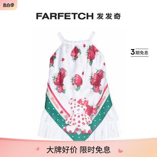 草莓印花宽松连衣裙FARFETCH发发奇 Monnalisa童装