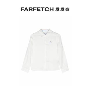 TRUSSARDI FARFETCH发发奇 logo刺绣亚麻衬衫 JUNIOR童装