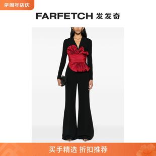 Elie Sale Saab女士荷叶边细节喇叭形连体长裤 Final FARFETCH发