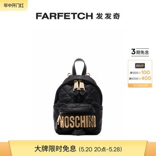 Moschino女士logo标牌绗缝双肩包FARFETCH发发奇