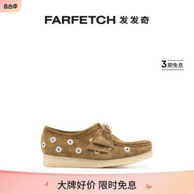 CLARKS男士Wallabee 花卉刺绣帆船鞋FARFETCH发发奇