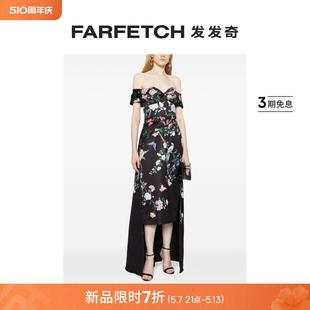 Notte女士Paradise Marchesa 花卉印花露肩连衣裙FARFETCH发发奇