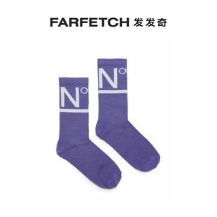 logo嵌花棉混纺针织袜FARFETCH发发奇 Nº21童装