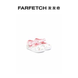 FARFETCH发发奇 Monnalisa童装 花卉印花魔术贴芭蕾平底鞋