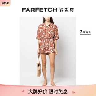 连体短裤 Zimmermann女士花卉印花短袖 FARFETCH发发奇