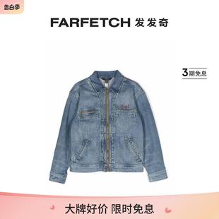 logo刺绣拉链牛仔夹克FARFETCH发发奇 Ralph Lauren童装