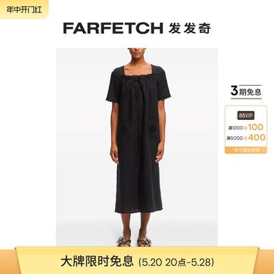 Sleeper女士Sofia 刺绣亚麻连衣裙FARFETCH发发奇