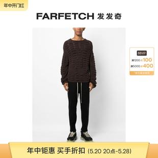 腰羊绒长裤 Rick Owens男士 抽绳裤 FARFETCH发发奇