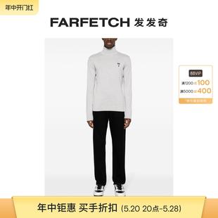 Karl logo刺绣羊毛毛衣FARFETCH发发奇 Lagerfeld男士