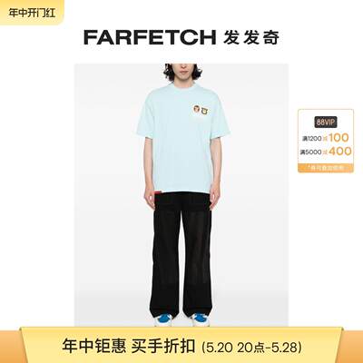 Aape男士Aaper 贴花棉T恤FARFETCH发发奇