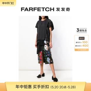 Carven女士中长T恤式 连衣裙FARFETCH发发奇