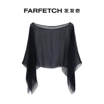 Alberta Ferretti女士sheer silk cape blouseFARFETCH发发奇