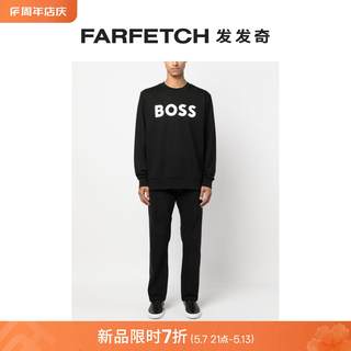 BOSS Hugo Boss男士植绒logo棉卫衣FARFETCH发发奇