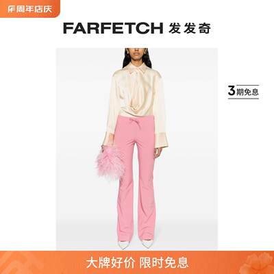 Blumarine女士Angora 垂坠感缎面衬衫FARFETCH发发奇