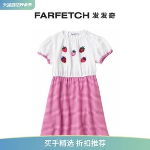 草莓贴花条纹棉连衣裙FARFETCH发发奇 Familiar童装