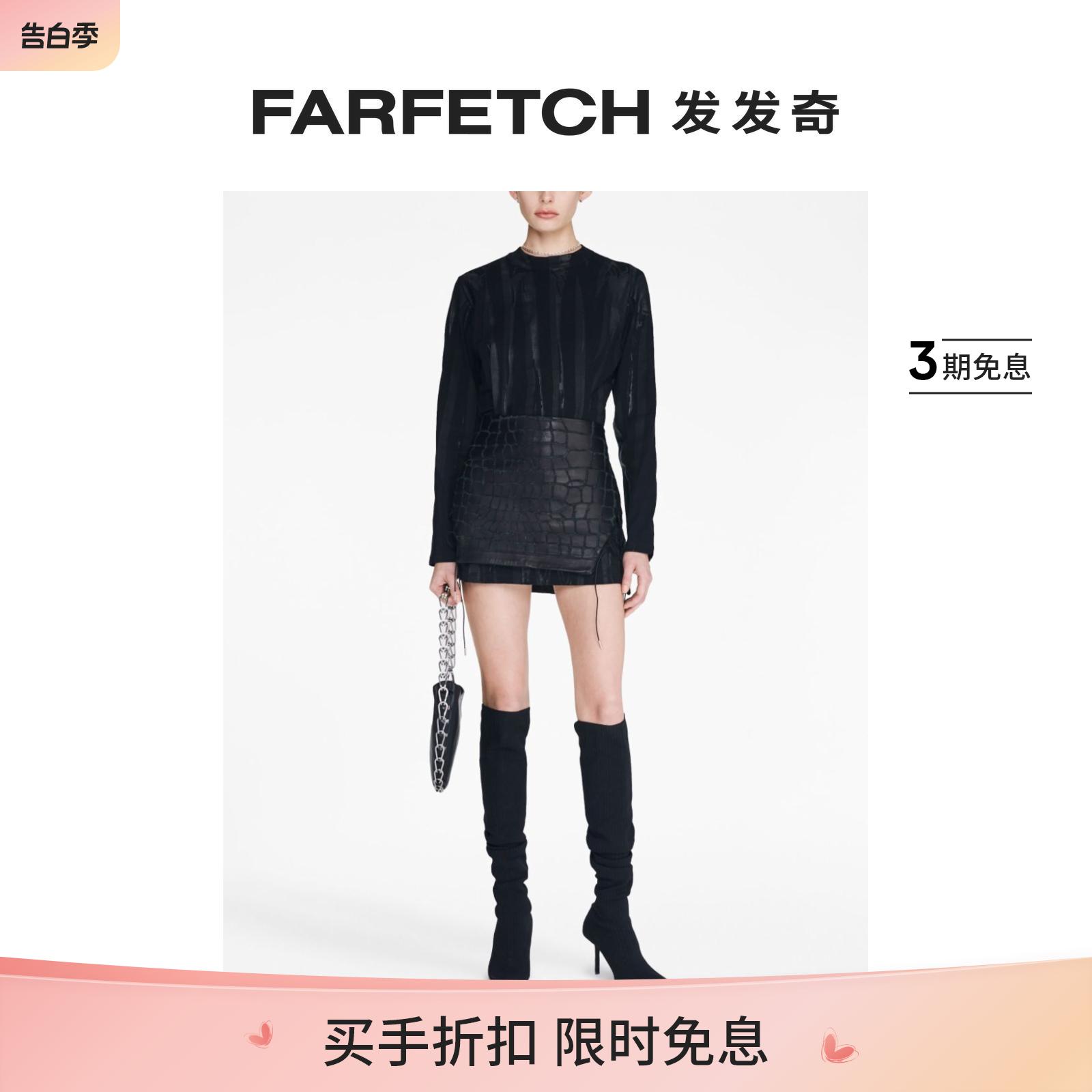 Dion Lee女士Fang印花长袖连衣裙FARFETCH发发奇