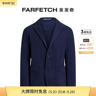 水洗效果单排扣西装 Polo Ralph Lauren男士 夹克FARFETCH发发奇