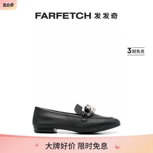 Casadei女士搭链皮质厚底乐福鞋 FARFETCH发发奇