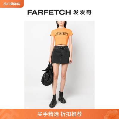 Levi'S李维斯女士标贴短款牛仔半身裙FARFETCH发发奇