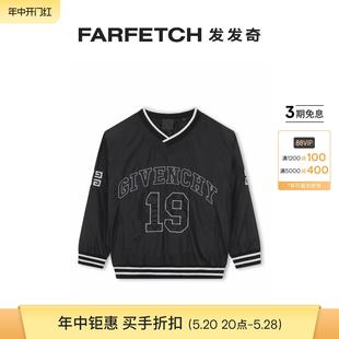 纪梵希童装 GIVENCHY logo刺绣V领卫衣FARFETCH发发奇