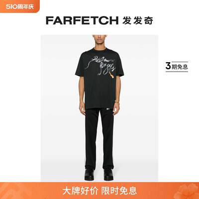 Palm Angels男士Foggy logo印花T恤 FARFETCH发发奇