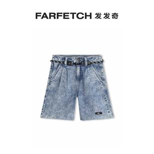 酸洗效果牛仔短裤 DKNY童装 FARFETCH发发奇