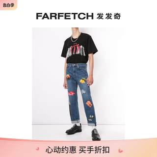 [Final Sale]Doublet男士刺绣流苏边T恤FARFETCH发发奇