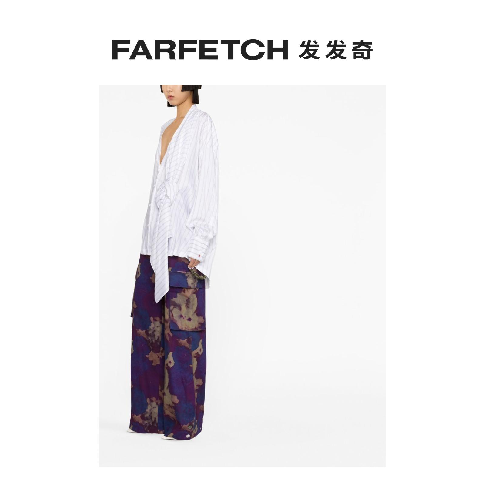 [Final Sale]The Attico女士条纹不对称设计衬衫FARFETCH发发奇