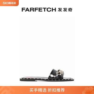 FARFETCH发发奇 Love Moschino女士logo搭链拖鞋