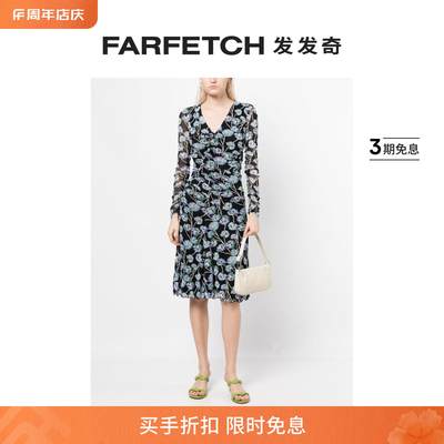 Dvf Diane Von Furstenberg女士Missy 花卉印花中长连衣裙发发奇