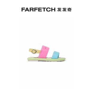 FARFETCH发发奇 logo印花纳帕皮凉鞋 Armani阿玛尼童装 Emporio