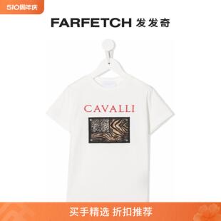 Final Animalier Cavalli Junior童装 Roberto 贴花短袖 T恤 Sale