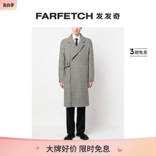 千鸟格纹束腰外套FARFETCH发发奇 Tagliatore男士