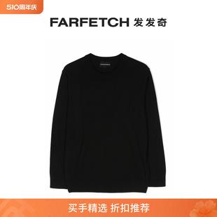 Emporio Armani阿玛尼童装 logo提花密织毛衣FARFETCH发发奇