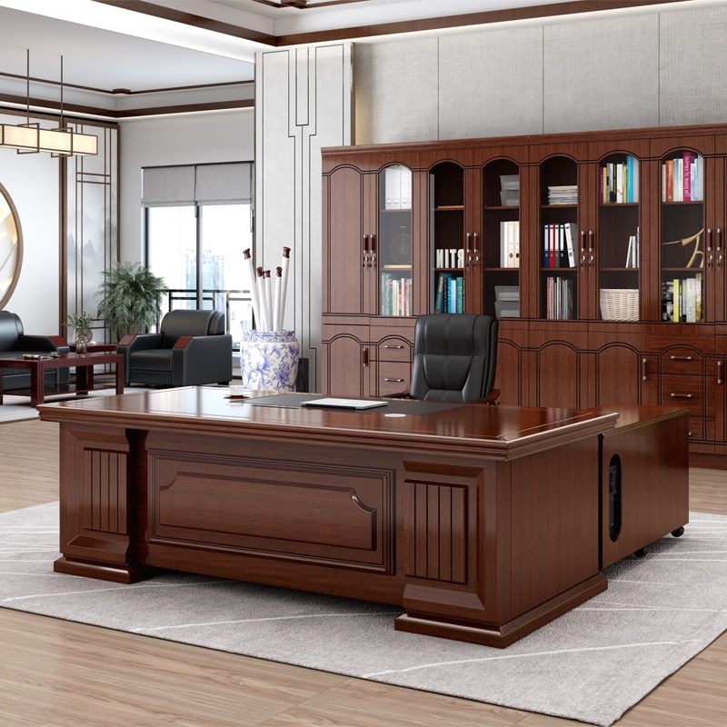 老板办公桌大气中式大班台办公室主管总裁桌子单人办公桌椅组合