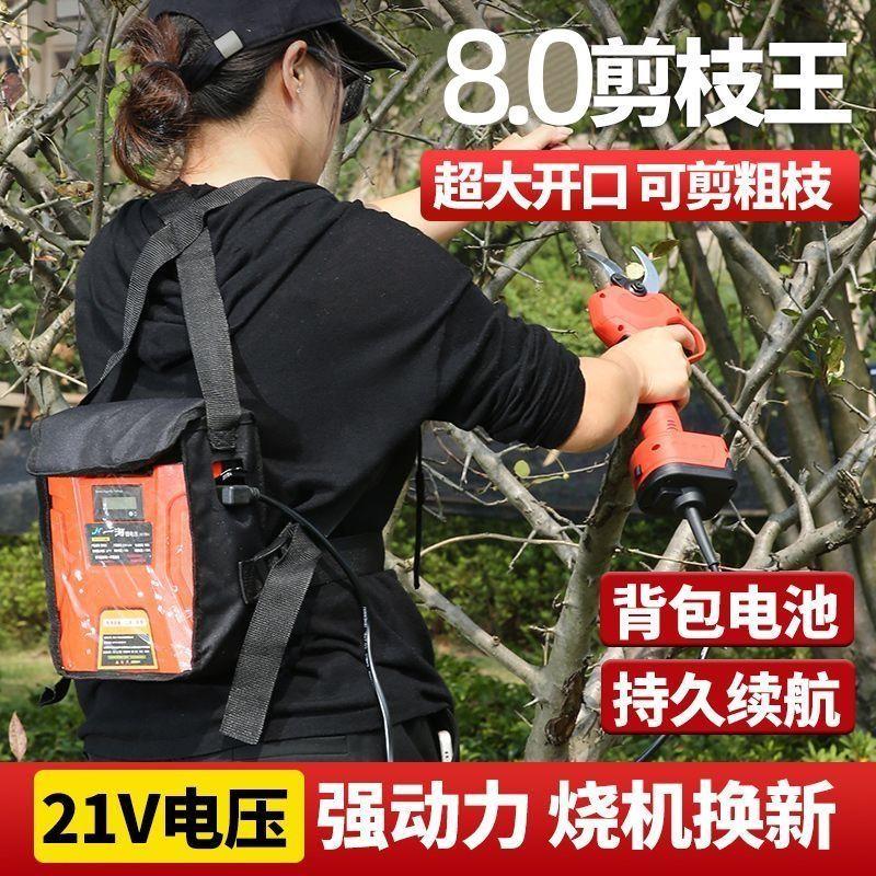 背负式电动修枝剪充电大功率大口径园林果树高枝锂电剪子加长杆