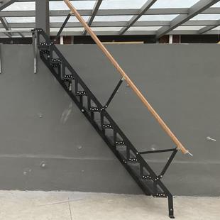 侧面贴墙靠墙折叠楼梯靠墙家用阁楼专用梯子伸缩loft室内公寓楼梯
